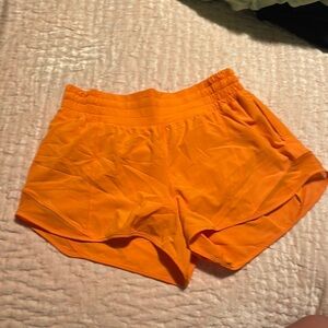 Lululemon Athletica Orange Athletic Shorts Lightweight Elastic Waist